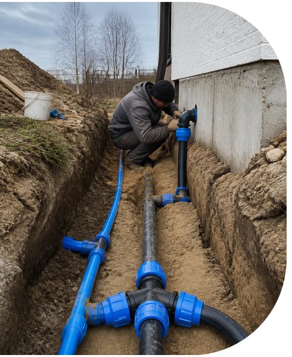 Монтаж наружного водопровода на участке под ключ в Улане-Удэ